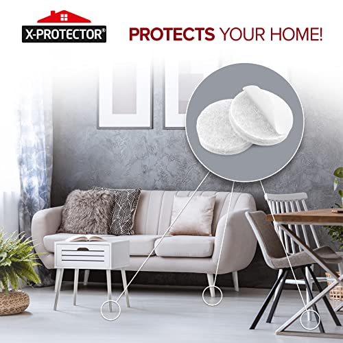 Felt Furniture Pads X-PROTECTOR 133 PCS - Furniture Pads for Hardwood Floor - size: 133 PCS White, Round & Square