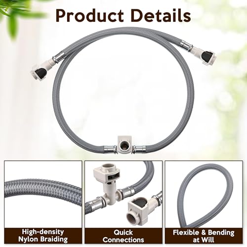 Enhon 2 Pack Replacement Hose Kit Compatible with Moen 114299 113016, Widespread Bathroom Sink Faucet Replacement Hose Kit Compatible with Duralock Connections, Easy No Tool Installation, Leakproof