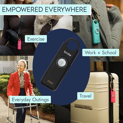 She’s Birdie 3.0 New Version – The Original Personal Safety Alarm for Women by Women–Loud Siren, Flash Light and Rechargeable Battery in a Variety of Colors (Charcoal Black) - color: Charcoal Black