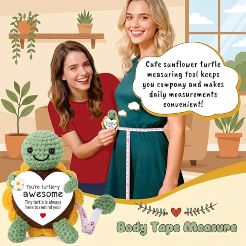 Xinezaa Gifts for Women, Crochet Turtle 60 in Retractable Tape Measure - style: awesome