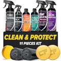 Carfidant Ultimate Clean & Protect Kit – 11-Piece Complete Car Detailing Bundle – Tire Shine, Ceramic Silk, Scratch & Swirl Remover, Plastic & Trim Restorer, Rim Reactor, Iron Remover - style: 11-Piece Detailing Bundle