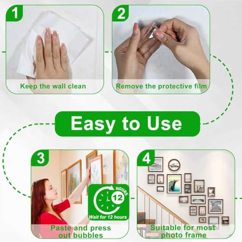 Picture Hanging Hooks,6 PCS Heavy Duty Wall Hangers Without Nails - color: Transparent-6PCS