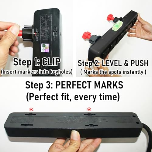 Picture Hanging Tool Kit with Ink Markers for Keyhole and Sawtooth Hangers