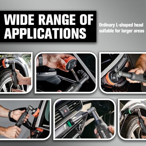 BATOCA S6 Mini Cordless Polisher 2 Heads for Car/Motorcycles Detailing Kit - size: Carbon Style with 2 batteries