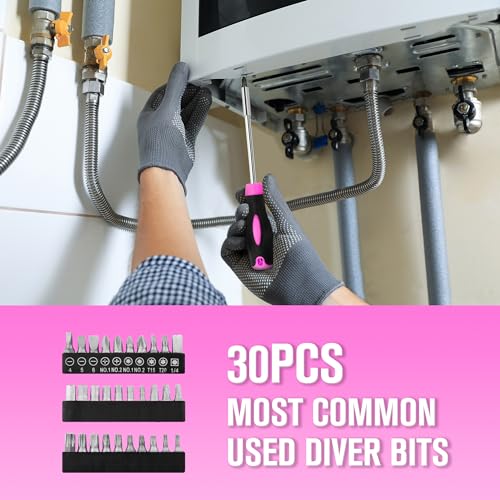 Pink Tool Set for Women,206-Piece Home Tool Kit for Women Girls Ladies,Basic Household Toolkits for New Apartment Garage Office College Dorm & DIY Projects - size: 206 Piece