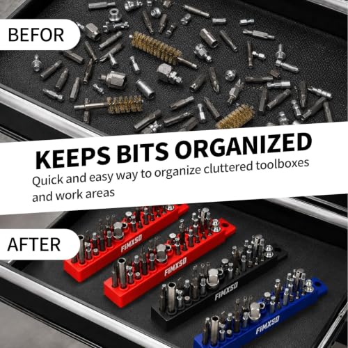 1/4" Magnetic Hex Bit Holder, 39 Holes Bit Storage with Strong Magnetic Base & Wall Mount Holes, Bit Organizer Suitable for Various Tools