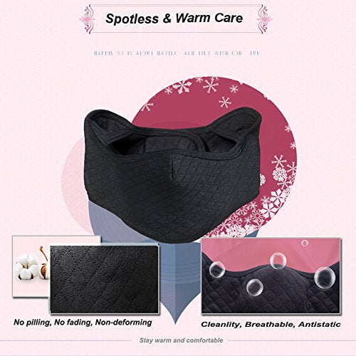 Half Face Mask Mouth Masks with Earmuffs Anti Dust Windproof Ski Mask for Winter Outdoor Sports and Activities