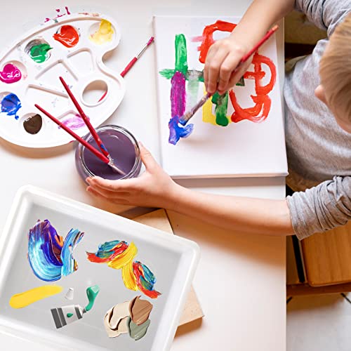 10 Pack Plastic Art Trays,Activity Crafts Tray,Organizer Tray,Serving Tray for Home,School,Kids,DIY Projects,Painting,Beads (White) - color: White