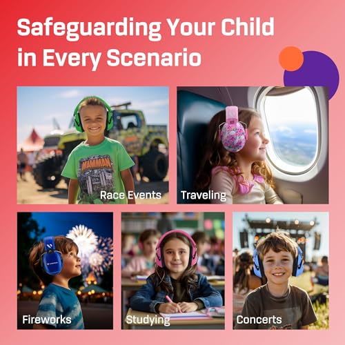 Kids Noise Canceling Headphones - 33 dB (2K Hz) - Ear Protection Earmuffs | Vanderfields' earmuffs protect child's hearing with certified noise-cancellation, soft ear cushions, and adjustable headband - color: Monstertruck