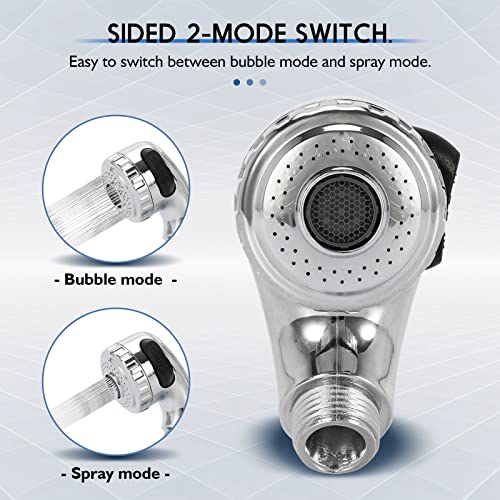 LukLoy 1 Pack Salon Shampoo Bowl Sprayer Head – Side Control 2-Mode Switch, High-Pressure Professional Standard G1/2 Handheld Faucet Sprayer Replacement for Salon Sink Hose, Spa & Pedicure Chairs