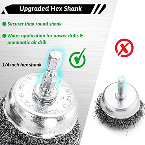 Double Elite Wire Brush for Drill Set 21 Pcs, Abrasive Wire Wheel for Drill 1/4 Inch Hex Shank, Drill Wire Brush Coarse Crimped Carbon Steel, Wire Brush Drill Attachments - style: mixed, 1/4" hex shank