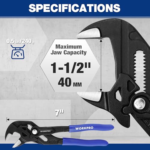 WORKPRO 7-Inch Pliers Wrench, High Lever Ratio Wrench Plier - size: 7-Inch