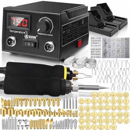 2 IN 1 Wood Burning Kit 100W with 2 Wood Burning Pens & 165 Pcs Pyrography - color: 165 PCS 2-IN-1 Wood Burning Tools