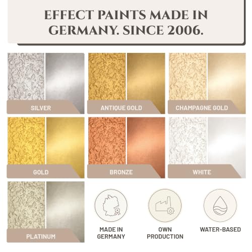 Metallic Wall Paint 67.62 fl oz - Champagne Gold - Stunning Metallic Shine for Stylish Interiors, Easy to Apply, Water-Based, Perfect for Creative Wall Designs & DIY Projects - color: Champagne Gold
