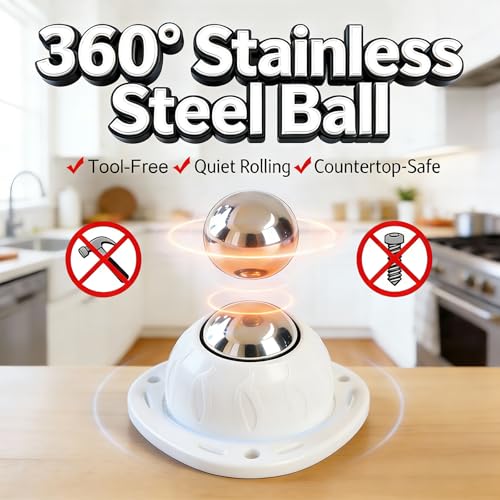 Heavy Duty Self Adhesive Furniture Casters 8 Pack Stick-On Swivel Wheels - color: White-8