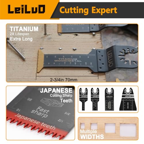 LEILUO 156Pcs Oscillating Saw Blades for Wood Metal, Multi Tool Blades