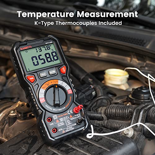 KAIWEETS HT118E Digital Multimeter TRMS 20000 Counts with Higher Resolution Auto-Ranging Voltmeter Accurately Measures Voltage Current Resistance Diodes Continuity Duty-Cycle Capacitance Temperature - size: 20000 counts