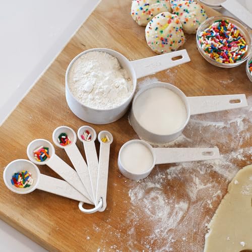 Beille Cream Wheat Straw 10PC Measuring Cups Spoons Set