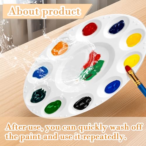 15 Pcs Plastic Paint Palette Trays 6.7x6.7 Inch - Paint Holder & Paint Pallets for Kids Adults, Acrylic Watercolor Oil Paint Tray Palette, Reusable Mini Paint Trays for Art Class, Parties, DIY