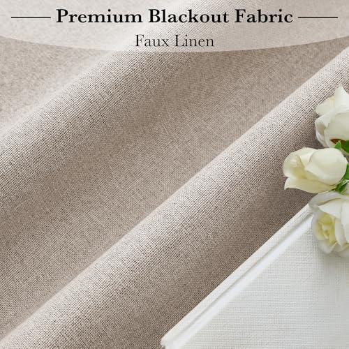 RYB HOME 100% Blackout Classroom Door Window Cover, Sidelight Curtains - color: Sand, size: 12"W x 40"L (Pack of 1)