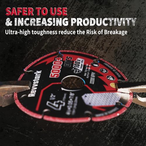 4 1/2 in Cut Off Wheel Diamond Cutting Wheel for Metal 7/8" Arbor | Angle Grinder Cutting Disc for Metal with 5000+ Cuts on Rebar, Steel, Iron and INOX - style: 4.5"x7/8in.