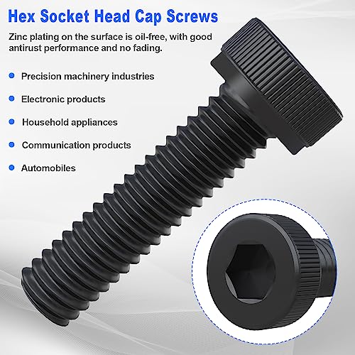 mxuteuk 540PCS M2 M3 Metric Screws Assortment Set Suitable for 3D Printer DIY,Hex Socket Head Cap Screws Bolts Nuts Kit,12.9 Grade Alloy Steel Black Zinc Plated Assorted Screws with Hex Wrench - size: 540PCS M2 M3