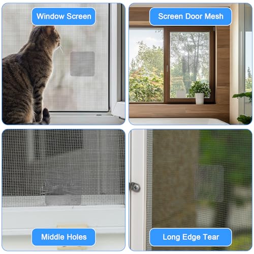 Sibba 20 Sheets Window Screen Patches Repair Kit Self-Adhesive Patch