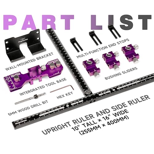 Cabinet Hardware Jig, Cabinet Drawer Pull Jig, Cabinet Pull Template Tool | Drawer Handle Jig Adjustable Drill Guide Template Tool for Installation of Door Drawer Front Knob Handle,Pull (Purple-Black) - color: Purple-black