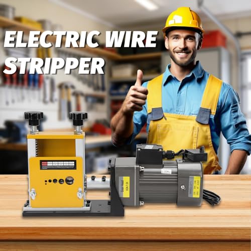 Automatic Wire Stripping Machine,60W Motor & 6 Channels for 0.12''-0.67'' Copper Wire,Electric Cable Stripper Machine with Manual Hand Cranked for Recycling Copper Wire Stripper(3,5,7,9,12,17mm)