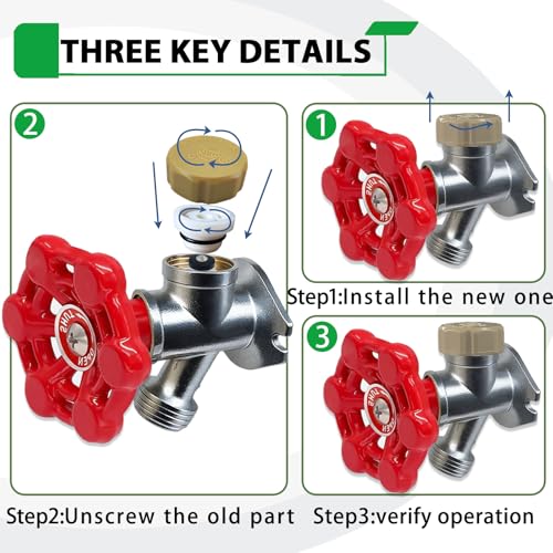 Anti-Siphon Industrial-control-valves Repair Kit， ASSE 1019-A Vacuum Breaker Check Valve Replacement Kits with Decorative Cover, Plastic Body,Plunger and O-Ring,1 Pack - color: yellow plastic