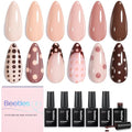 Beetles Nude Gel Polish Set, Skin Tones Collection, 6 Colors - color: 0-0-1 Colors Mauve