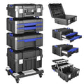 AIRAJ 4 Tier Stackable Rolling Tool Box with Wheels, 18” Tool Box Organizer