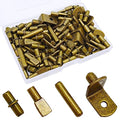 104Pcs Shelf Pins Pegs Kit,4 Styles Shelf Support Pegs,Bookshelf Pegs for Shelves,Cabinet Shelf Bracket Pegs Shelf Holders Pins for Kitchen Furniture & Closet (5mm & 1/4inch,Bronze Tone) - style: 4 Style-Bronze tone-104 Pcs