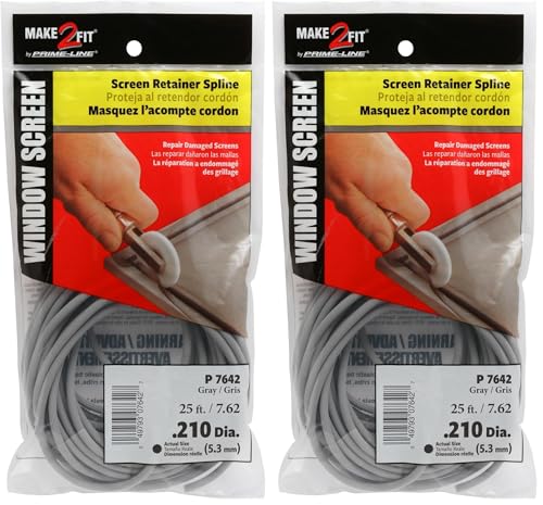 Make-2-Fit P 7642 Screen Retainer Spline, 0.210 in., 25 ft., Gray (1 Roll) (Pack of 2) - size: 0.21 (Pack of 2)