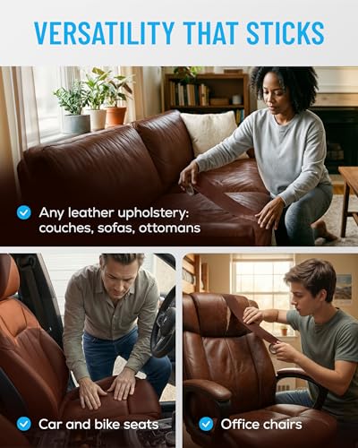 MATCH 'N PATCH Brown Leather Repair Tape, 4.50" x 30' for Furniture - color: Brown, size: 4.5" x 30'