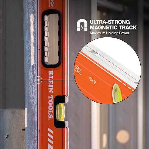 Klein Tools 80203 Level Set, 3-Piece, 8, 24, and 48-Inch Magnetic Torpedo and Box Level Bundle, Aluminum Body, High Visibility Vials, V-Groove and Magnet Track - size: 3-Piece Level Set