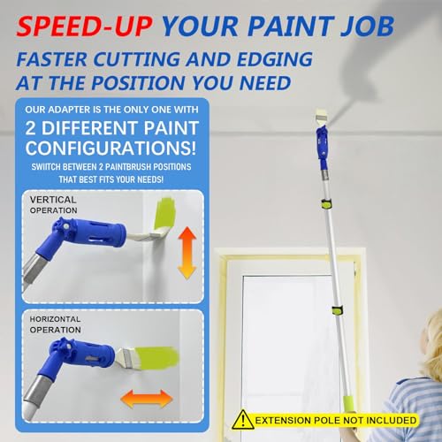 Multi-Angle Paint Brush Extender for High Ceiling