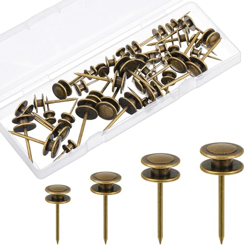 Ferraycle 40 Piece Double Headed Picture Hangers Nails 4 Size - color: Bronze
