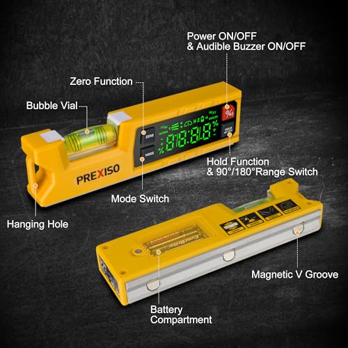 PREXISO Digital Level & Digital Protractor, 7" Angle Finder 0-90° & 0-180°