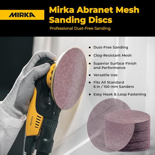 Mirka Abranet 6 Inch Assortment Mesh Sanding Discs, Hook and Loop, 35 Pack - size: Grit Assortment