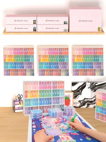 forever young 60PCS Diamond Painting Storage Containers Trays ＆ Stand - size: 60pcs+Rack