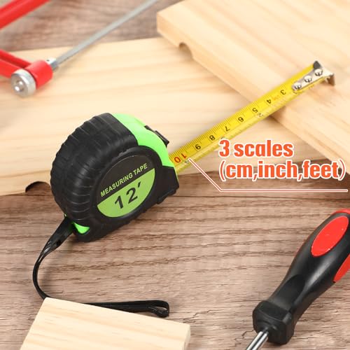 Copkim 50 Pieces 12 Ft Tape Measure Retractable Bulk,Green - color: Green