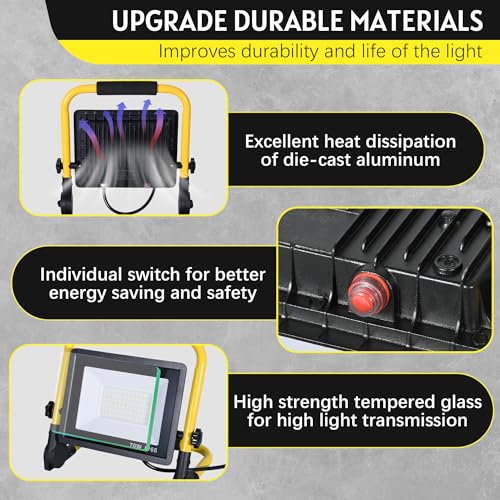 10000LM Portable LED Work Light, IP66 Waterproof for Garage