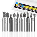 Asieg Tool 20 Pcs Carbide Die Grinder Burrs Bits 1/8" Shank for Dremel Milwaukee Metal Grinding Wood Stone Steel Carving Cutting Engraving Grinder Kit Attachment Rotary Tool Accessories Sets