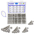 newlng Nuts and Bolts M3 M4 M5 M6 Nuts Kit 304 Stainless Steel Hex Socket Head Cap Metric Machine Screws Set for Bicycles 3D Printer Repair Furniture Fastening - size: M3456-3