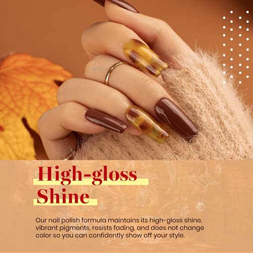 Beetles Gel Nail Polish Set, Caramel Swirl Gel Polish 6 Colors - color: A - Mixed Finishes | Caramel Swirl