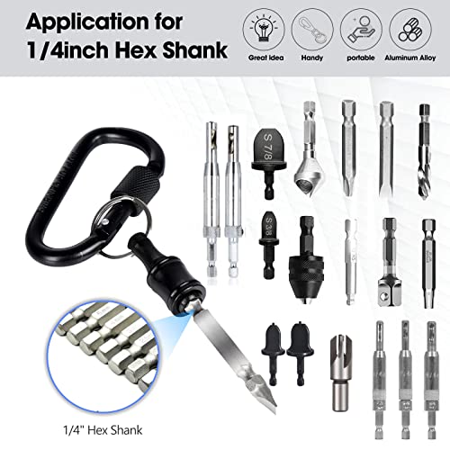 FACAINCXS Bit Holder 1/4 inch Hex Shank Screwdriver Bits Holder Extension Bar Keychain Screw Adapter Drill Change Hand-held Screwdrivers Drill Bits Holder Portable (Black) - color: A2-sct