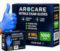 AroCare Nitrile Exam Gloves, 4 Mil, Powder-Free, Latex-Free, 1,000 Count - size: Large