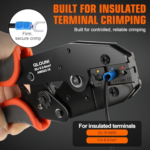 1242PCS Wire Terminal Crimping Tool Kit, 840PCS Insulated Connectors, 400PCS Heat Shrink Tubing, Ratcheting Crimper, Wire Stripper Cutter, 22-10 AWG - color: 1242pcs