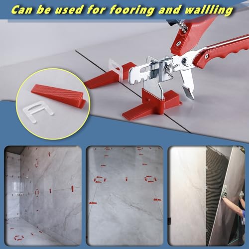 1/16 Inch Tile Spacers Leveling System withPlier, 500 Spacers & 150 Wedges